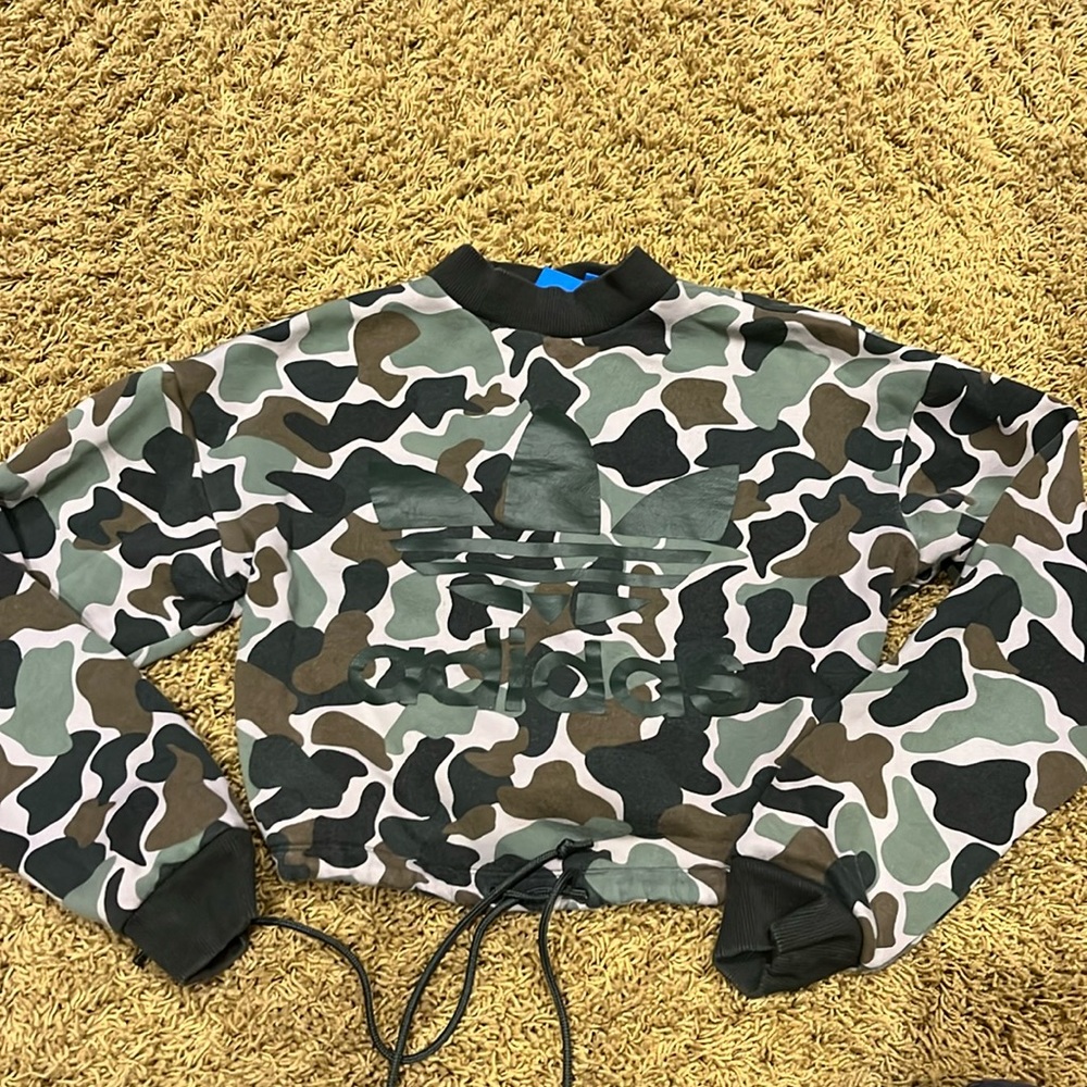 Adidas cropped drawstring sweatshirt